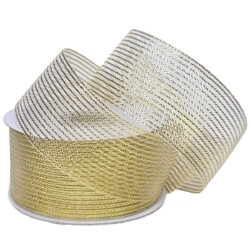Fine Mesh with Metallic Thread - 38mm x 25mtrs / Gold