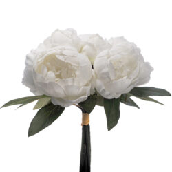 Stephanie Artificial Peony Bundle - 35cmL / White