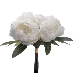 Stephanie Artificial Peony Bundle - 35cmL / White
