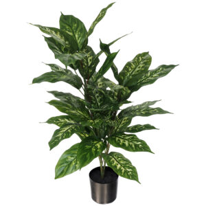 Potted Artificial Dieffenbachia Plant w/40 Leaves - 75cmH -1