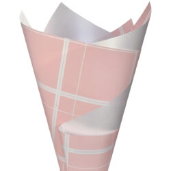 Premium Matte Poly w/Check - 70mic - 50cm x 70cm x 100 sheet / Pink/White