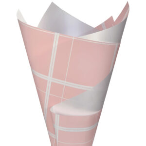 Premium Matte Poly w/Check - 70mic - 50cm x 70cm x 100 sheet / Pink/White