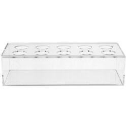 Acrylic Rectangle Flower Holder x 10 holes - 25cmL x 10cmW x 6.5cmH