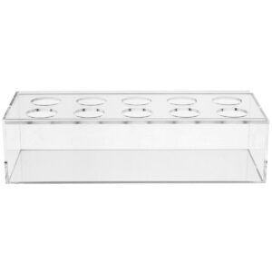 Acrylic Rectangle Flower Holder x 10 holes - 25cmL x 10cmW x 6.5cmH