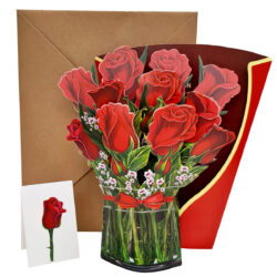 3D Popup Greeting Card / Red Roses