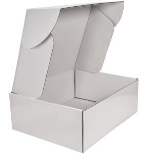 Med Folding Gift Box - 26cmW x 19.5cm x 9cmH / White