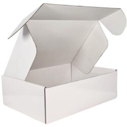 Lg Folding Hamper Box 32cmW x 22cm x 10cmH / White