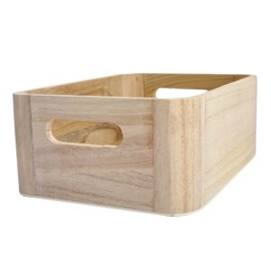 Rectangle Wood Tray w/Rounded Corners - 24cmL x 17cmW x 9cmH -1