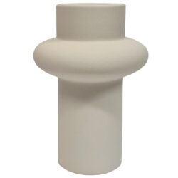 Stellar Ceramic Vase - 8.5cm x 21cmH / Ivory White -1