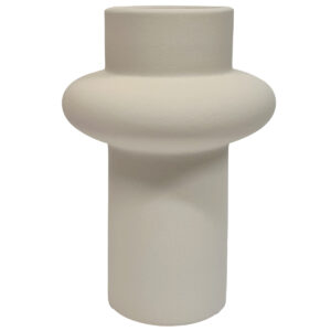 Stellar Ceramic Vase - 8.5cm x 21cmH / Ivory White -1