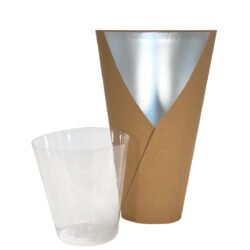 Med Cono Cardboard Vase (Pk/5)- Top: 18cmD x 30cmH / Kraft -1