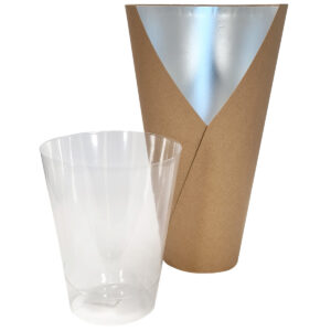 Lg Cono Cardboard Vase (Pk/5)- Top: 18cmD x 30cmH / Kraft -1
