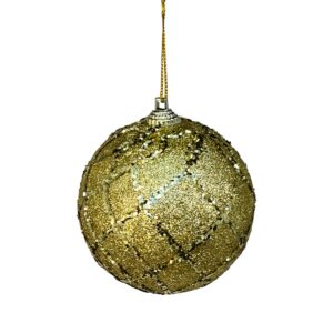 Christmas Lattice Gold Bauble - Set of 3