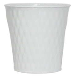 Round Metal Quilt Bucket - 15cmH / White -1