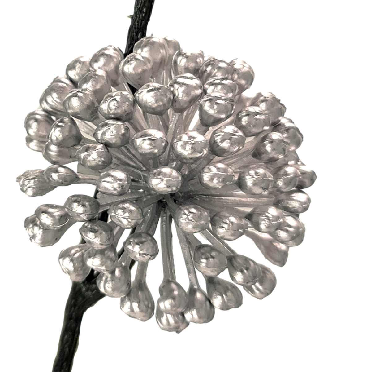 Metallic Allium Spray - 57cmL / Champagne Silver - Image 2