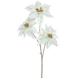 Poinsettia Spray - 80cmL / Ivory