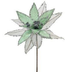 Noel Poinsettia Stem - 60cmL / Lt Green
