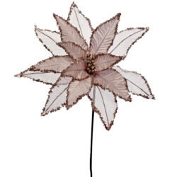 Noelle Poinsettia Stem - 60cmL / Light Pink
