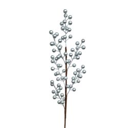 400-383SIL Shimmer Berry Spray Silver 60cmL