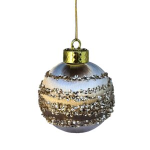 Christmas Champaign Satin Bauble - Set of 3