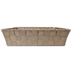 Rectangle Kingston Woven Basket - 32.5cm x 24cm x 8.5cmH / Champagne