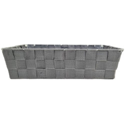 Rectangle Kingston Woven Basket - 32.5cm x 24cm x 8.5cmH / Lt Grey