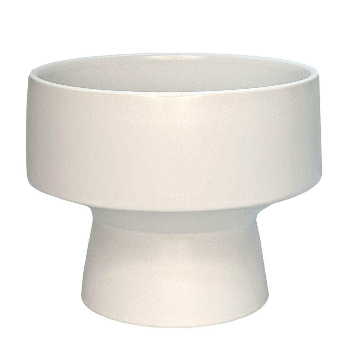 Clique Ceramic Footed Vase/White