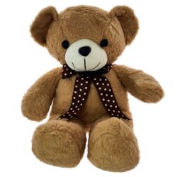 Morgan plush bear with ribbon light brown