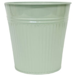 Round Metal Pail Bucket / Sage