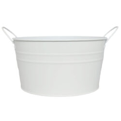 Metal Hamper Bucket / White