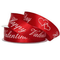 Satin Happy Valentine's Red/White