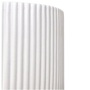 Ionic Satin Matte Med Ribbed Ceramic Pot - 13.5cmD x 13.5cmH / White