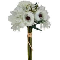 Mixed Flower Bundle x 6 / White