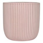Ionic Rough Feel Med Ribbed Ceramic Pot – 13.5cmD x 13.5cmH/ Pink Fizz