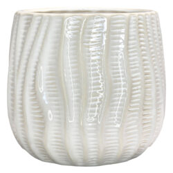 Onde Wave Ceramic Pot 13.5cmH / White