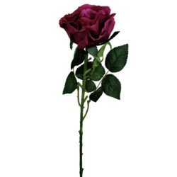 Real Touch Open Bloom Rose / Burgundy