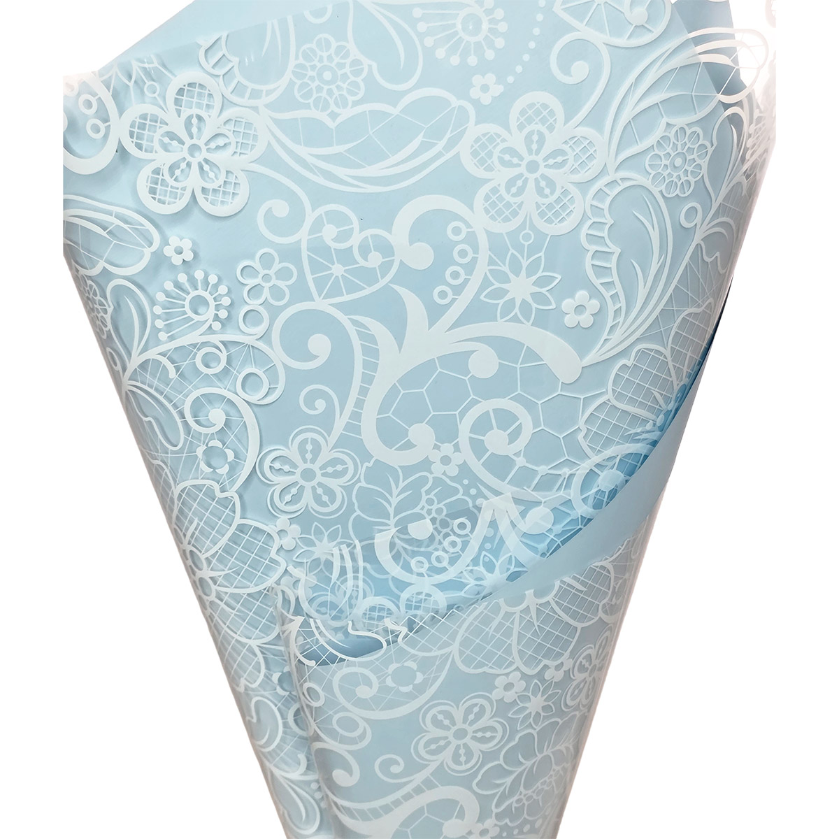 Modern Lace Cello Wrap - Clear/White print