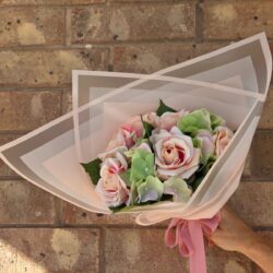 Frosted Border Poly Cello Wrap / Nude Pink