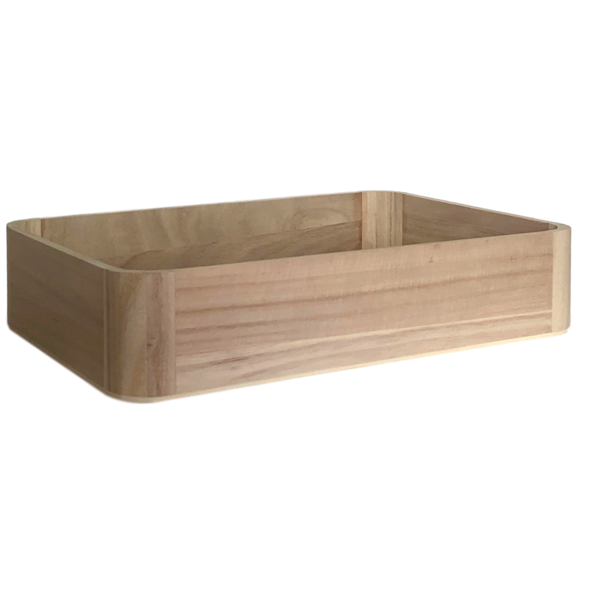 Rectangle Wood Tray w/Rounded Corners - XLarge - 45cmL x 33cmW x 8cmH / Natural