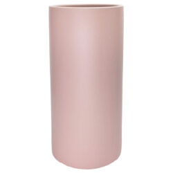 Verona Small Cylinder Ceramic Vase 10.5cmD x 20cmH / Baby Pink