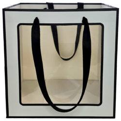 Laminated Window Flower Bag (pk10) - 24.5 x 25 x 25cmH / White/Black