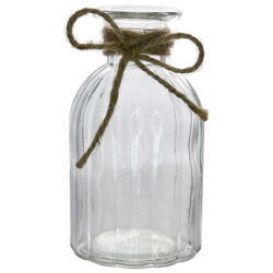 Ribbed Bottle Vase w/Jute 14cm