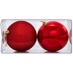Duo Bauble x 2pcs - 12cmD / Red