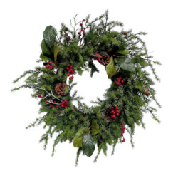 Med Banff Pine Wreath with Berries - 55cmD