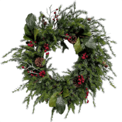 Lg Banff Pine Wreath with Berries - 80cmD