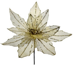 Gloria Sheer Poinsettia - 60cmL / Gold