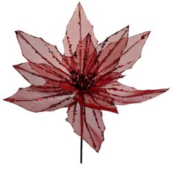 Gloria Sheer Poinsettia - 60cmL /Red