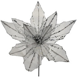 Gloria Sheer Poinsettia - 60cmL / Silver