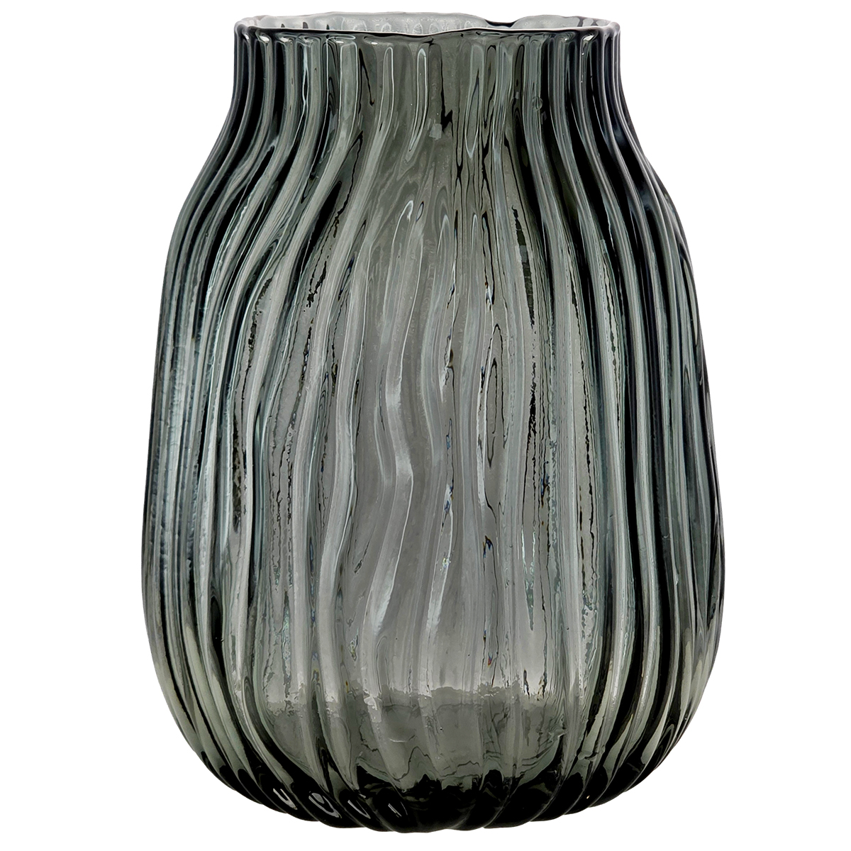 Waved Vase Top - 20cmH / Grey