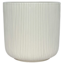 Levanto XXL Ribbed Ceramic Pot - 28cmD x 25cmH / Stone